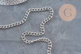 Cadena curva de acero inoxidable 304 platinada de 6.5 mm, x1 metro (G11195)