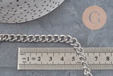 Cadena curva de acero inoxidable 304 platinada de 6.5 mm, x1 metro (G11195)