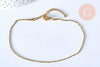 Chaine de cheville acier inoxydable doré 14k 1mm/22.5cm, x1 (G4281)