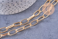 Chaine doré grosse maille aluminium doré 15.5x8x1mm, x1 mètre (G2124)