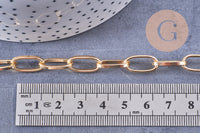 Chaine doré grosse maille aluminium doré 15.5x8x1mm, x1 mètre (G2124)