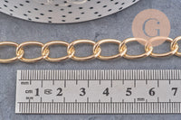 Chaine doré grosse maille aluminium doré,chaine collier,création bijoux,chaine large,15x10x2mm, x 1 Mètre (G2125)