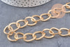 Chaine doré maille ronde texturée aluminium doré 20mm, x1 mètre (G2774)
