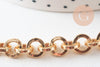 Chaine doré maille texturée aluminium doré 17mm, x1 mètre (G10594)