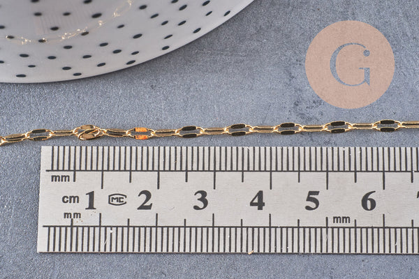 Chaine dorée 14 carats fantaisie, chaine dorée,chaine plaquée or,5mm, x1metre, (G2499)