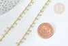 Chaine dorée perle cristal vert clair 2.5x2mm, chaine collier,création bijoux ,chaine lunettes,chaine fantaisie, x1 mètre G5841