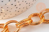 Chaine double maille rollo aluminium doré texturé 22mm, x1 mètre (G10591)
