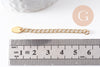 Chaine extension acier inoxydable doré PVD avec charm goutte de finition 55mm, x5 (G4625)