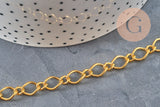 Cadena de fantasía de hierro dorado 7x10mm, x1 metro (G11236)