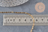 Cadena de fantasía texturizada de acero inoxidable 304 IP dorado de 4mm, x1 metro (G11235)