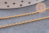 Chaine fine Dorée forçat 16K, fourniture créative, chaine bijou, création bijoux,chaine diamantée,chaine dorée,1.8 mm, x1 mètre (G0031)