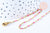 Chaîne fine avec fermoir acier doré inoxydable émail rose 45cm, création bijoux fantaisie sans nickel, x1 (G7130)