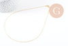 Chaine fine complète avec fermoir collier cuivre doré fantaisie 16K 1.3 mm-45cm, x1 (G0309)