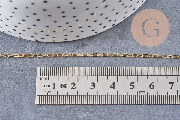 Chaine fine dorée nuage 16K 1 micron,chaine collier, création bijoux, chaine au mètre,chaine dorée,1mm,x1 mètre G5004