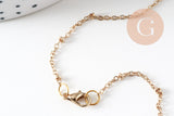 Collier Chaine fine dorée satellite 16K,chaine plaquée or 1 micron, chaine collier chaine complète,chaine dorée,1.5 mm, 40cm, x1 G0633