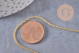Collier Chaine fine dorée singapour 16K,chaine plaquée or 0.5 microns, 1.8 mm, x 1Mètre (G2443)