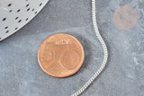 Chaine fine maille plate laiton argenté 1mm, x5 mètres (G2372)