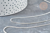 Chaine fine maille plate laiton argenté 1mm, x5 mètres (G2372)