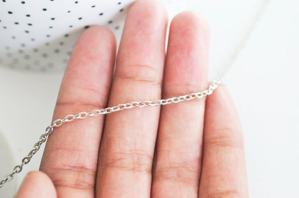Chaine fine platine forçat en fer,chaine bijou, création bijoux,3x2mm, x 5Mètres G5006