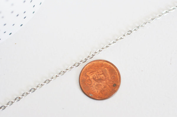Chaine fine platine forçat en fer,chaine bijou, création bijoux,3x2mm, x 5Mètres G5006