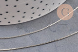 Chaine fine serpent laiton platine 0.9mm, x5 mètres (G0695)