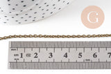 Chaine forçat fer bronze 3x2mm, x5 mètres (G0737)