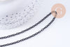 Chaine forçat fer noir intense 3.7mm, x1 mètre (G10743)