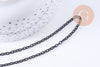 Chaine forçat fer noir intense 3.7mm, x1 mètre (G10743)