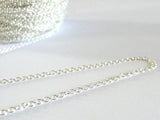 Chaine forçat fine laiton argenté forçat 1.5mm, x5 mètres (G2009)