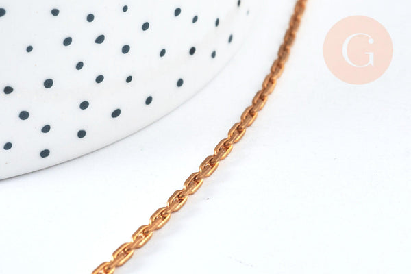 Chaine forçat laiton brut 3x2mm, x5 metres (G6748)