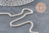 304 Stainless Steel Silver Rope Chain 4.5mm, x1 meter (G11196)