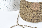 Chaine maille curb fer bronze 6mm,chaine création bijoux vintage, grossiste chaine, x1 metre (G8566)
