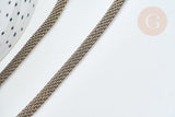 Chaine maille fantaisie fer bronze 4mm,chaine création bijoux vintage, grossiste chaine, 1 metre G7831