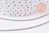 Chaine maille forçat acier inoxydable platine 2mm, x1 mètre (G10678)