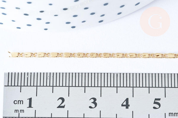 Chaine maille marine laiton doré 18K-5mm, x1 mètre (G6939)