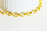 Chaine maille rolo aluminium doré 8mm,chaine collier pour création bijoux dorés x1mètre G4060