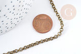 Chaine maille rolo fer bronze 4mm,x1 metre (G8565)
