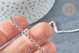 Chaine maille rolo acier inoxydable 304 platine 3mm, x1 mètre (G8140)