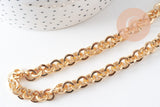 Chaine maille rolo aluminium doré 8mm, x1 mètre (G10595)