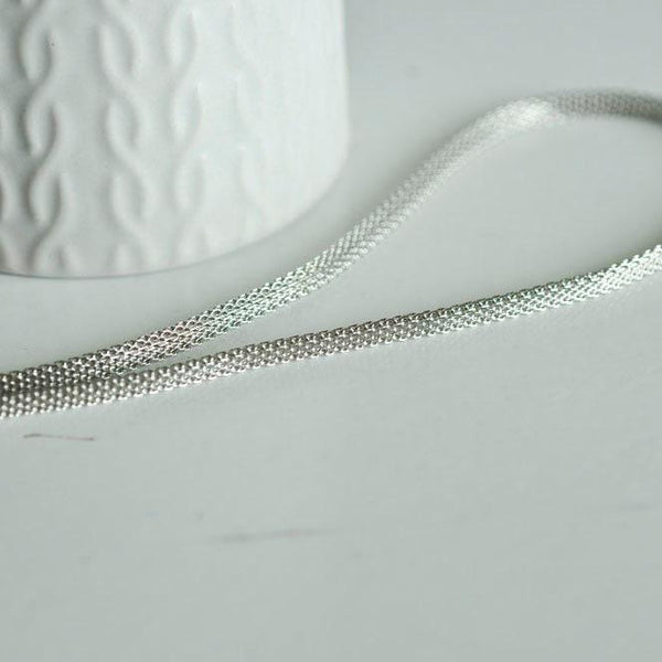 Chaine mesh serpent fer platine 4mm, x1 metre (G2320)