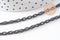 Chaine noire intense maille plate2.8mm, 4 mètres (G1373)