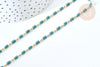 Chaine perle tube verre vert laiton doré 18K 2.5x4.5mm, création de bijoux coloré DIY, x1 mètre (G7822)