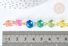 Chaine perles acrylique fer doré géométrique facettée couleur mixte 15mm, perle acrylique ,perle géométrique 15mm x1 mètre (G7215)