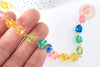 Chaine perles acrylique fer doré géométrique facettée couleur mixte 15mm, perle acrylique ,perle géométrique 15mm x1 mètre (G7215)