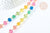 Chaine perles acrylique fer doré géométrique facettée couleur mixte 15mm, perle acrylique ,perle géométrique 15mm x1 mètre (G7215)