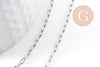 Chaine rectangle acier 304 inoxydable platine 4mm, x1 mètre (G10526)