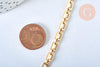 Chaine rectangle laiton doré 16k 6.5x4.6mm, x1 mètre (G6784)