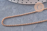 Chaine rolo laiton brut 2mm, x 5 mètres (G1639)
