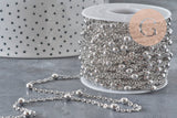 Chaine satellite acier 304 inoxydable platine 4mm, x1 mètre (G11336)-Chaînes-Gingerlily Perles