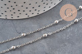 Chaine satellite acier 304 inoxydable platine 4mm, x1 mètre (G11336)-Chaînes-Gingerlily Perles